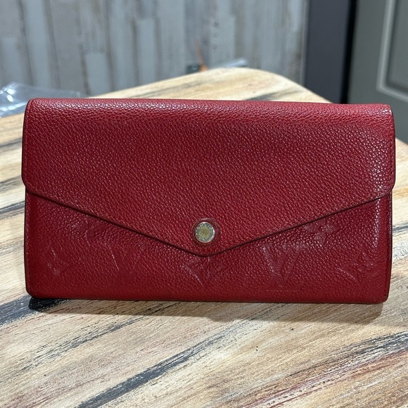 Louis Vuitton Red Leather Wallet - Picture 1 of 15